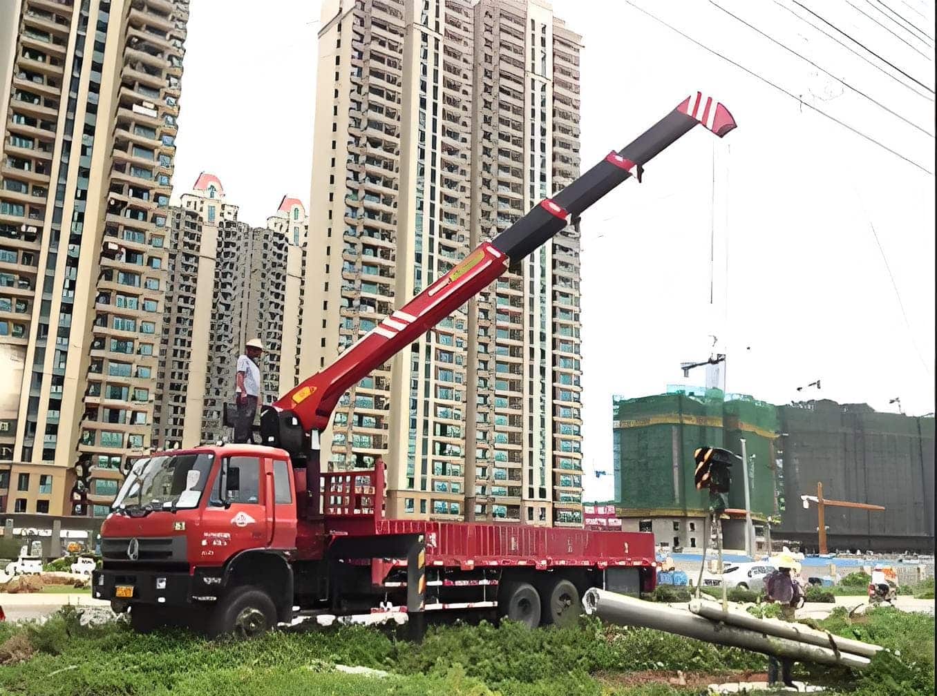 landscaping usage of straight arm telescopic boom truck