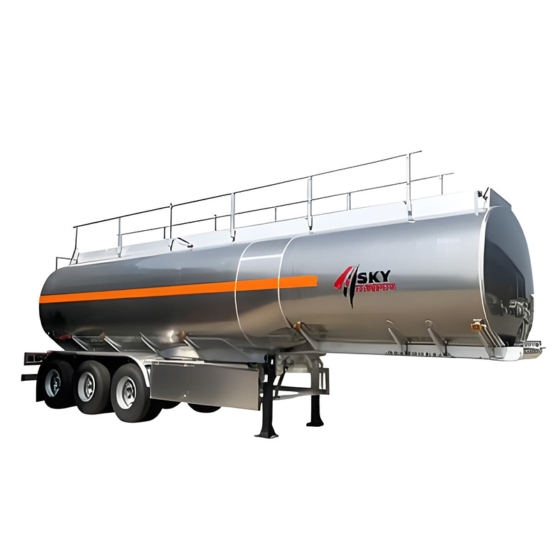 3 Axles Aluminum Alloy 55000L Fuel Tank Trailer European Standard Manhole and Factory Price